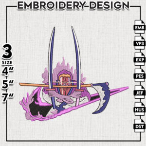 Roronoa Zoro Nike Embroidery Designs, Zoro Embroidery Files, Naruto Anime Character Machine Embroidery Pattern