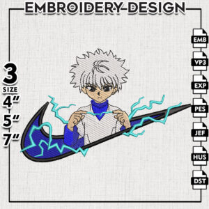 Killua Zoldyck Hunter × Hunter Character Embroidery Designs, Anime Character Embroidery Files, Digital Download