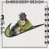 Swoosh x Sikamaru Nara Embroidery Design, Anime Character Embroidery Files, 3 Sizes, Machine Embroidery Digital Download