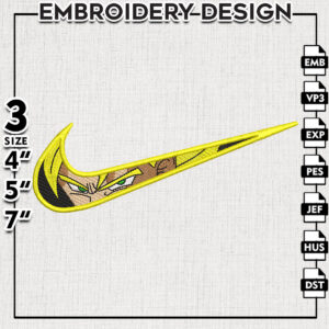 Nike Goku Embroidery Designs, Goku Anime Character Embroidery Files, Dragon Ball Machine Embroidery Pattern