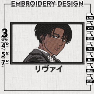 Levi Ackerman Embroidery Files / Attack on Titan Embroidery Designs / Anime Machine Embroidery Digital Download