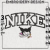 Nike Kuromi Love Embroidery Designs, Kuromi Character Embroidery Files, Hello Kitty Machine Embroidery Pattern, Digital Download