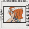 Nami Anime Character Embroidery Designs, Nami Embroidery Files, One Piece Machine Embroidery Pattern, Digital Download