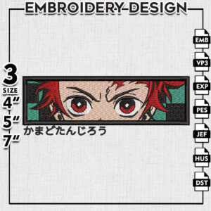 Kamado Tanjiro Eyes Embroidery Design, Anime Character Embroidery Files, Machine Embroidery, Download File