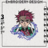 Kamado Tanjiro Water Embroidery Design, Anime Character Embroidery Files, Machine Embroidery Download