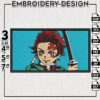 Kamado Tanjiro Face Embroidery Design, Anime Demon Slayer Embroidery Files, Machine Embroidery Digital Files