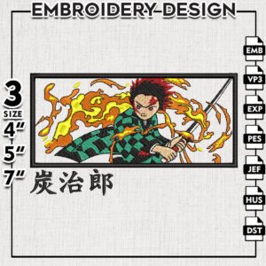 Tanjiro Fire Box Embroidery Design, Tanjiro Embroidery, Anime Design, Digital download