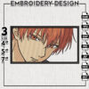 Takumi Usui Embroidery Design File, Anime Character Embroidery Design, Machine Embroidery, Pes File