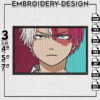Todoroki Shouto Embroidery Designs, Shoto Embroidery Files, My Hero Academia Machine Embroidery, Digital Pes File