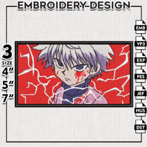 Killua Blood Embroidery Design / Hunter x Hunter Embroidery Files / Machine Embroidery Digital Download