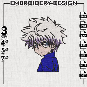 Killua Embroidery Designs / Anime Designs / Embroidery File / Anime Shirt / Digital download