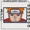Pain Face Anime Naruto Embroidery Designs, Anime Character Embroidery Files, Pes Dst Files, Instant Download