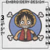 Monkey D Luffy Chibi Embroidery Design, Luffy Embroidery Files, One Piece Machine Embroidery, Digital Download