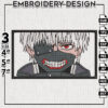 Ken kaneki Embroidery Design / Anime Manga Embroidery Files / Machine Embroidery Designs