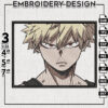 Katsuki Bakugo Embroidery Design File / Anime Character Embroidery Files