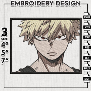 Katsuki Bakugo Embroidery Design File / Anime Character Embroidery Files