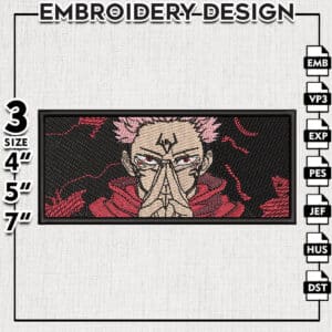 Anime Sukuna Embroidery Design / Jujutsu kaisen Embroidery Files