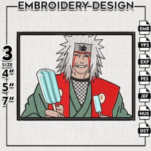 Jiraiya ice Cream Embroidery Design / Anime Character Embroidery Files