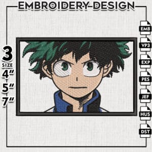 Izuku Midoriya Embroidery Files / My hero academia embroidery / Anime design/Digital download