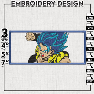 Gogeta Embroidery Files / Dragon Ball Embroidery Designs / Anime Movie Design / Digital Download