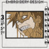 Garra Master Of Sand Embroidery Files / Anime Naruto Embroidery Design / Crazy Garra Embroidery