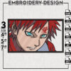 Gaara Come To Fight Embroidery Design / Anime Manga Character Embroidery Files