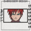 Gaara Embroidery Design / Naruto Anime Machine Embroidery Files / Manga Character Digital Download