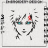 Gaara Naruto character Embroidery Designs/ Naruto Character Embroidery Files / Digital Download