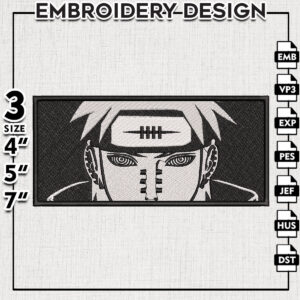 Pain Embroidery design / Naruto Embroidery Files / Embroidery Anime design