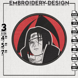 Uchiha Itachi Round Logo Embroidery Designs / Anime Embroidery Files