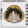 Monkey Luffy Face Embroidery Files, One Pi.ece Anime Character Embroidery Designs ملفات تطريز وجه مونكي لوفي، تصاميم تطريز شخصيات أنمي ون بيس