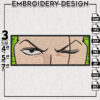 Roronoa Zoro Eyes Embroidery Files, Anime Character Embroidery Designs, Machine Embroidery Digital Download تصاميم تطريز شخصيات الأنمي