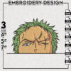 Roronoa Zoro Car Anime Embroidery Files, One Piiece Embroidery Designs, Machine Embroidery Digital Download