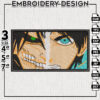 Anime Eren Yeager Embroidery Design, Attack on Titan Embroidery Pes File, Anime Character Machine Embroidery Digital Download