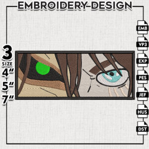 Eren Yeager Eyes Embroidery Designs, Attack on Titan Machine Embroidery Pattern, Digital Download