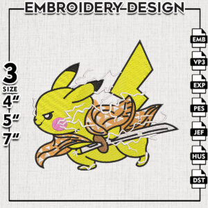 Nikee Satoshi And Pikachu Embroidery Designs, Pokemon Machine Embroidery Designs, Embroidery PES, Digital Download