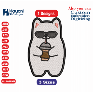 Cute cat Embroidery Files, Anime Character Embroidery ,قطة لطيفة,Cute cat Embroidery Design