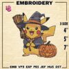 Pikachu Witch Halloween Costume Embroidery Files/ Halloween Stitching Designs/ Pokemon Machine Embroidery Patterns/ Digital Download