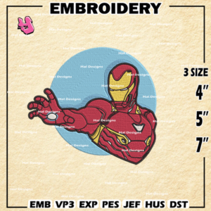 Iron Man Embroidery Designs ,Iron Man Logo Embroidery Files, Marvel Comics Machine Embroidery Pattern,Digital Download
