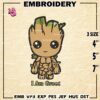 Groot Embroidery Designs, Groot Logo Embroidery Files, Marvel Comics Machine Embroidery Pattern, Digital Download