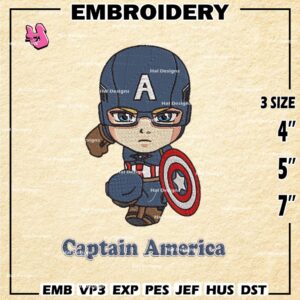 Captain America Movie Embroidery Designs, Marvel Embroidery Files, Captain America, Machine Embroidery Pattern, Digital Download