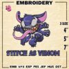 Stitch As Venom Embroidery Designs, Stitch Logo Embroidery Files, Marvel Comics Machine Embroidery Pattern