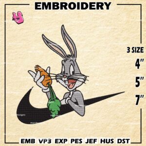 Bugs Bunny Embroidery Designs, Bugs Bunny Embroidery Files, Cartoon Machine Embroidery Pattern, Digital Download