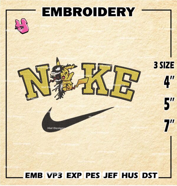 Nike Pikachu Captain America Embroidery Designs, Logo Embroidery Files, Machine Embroidery Pattern, Digital Download