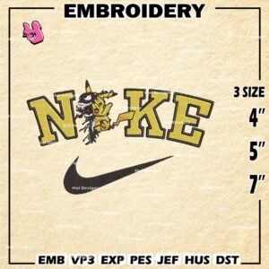 Nike Pikachu Venom Embroidery Designs, Pokemon Logo Embroidery Files, Machine Embroidery Pattern, Digital Download
