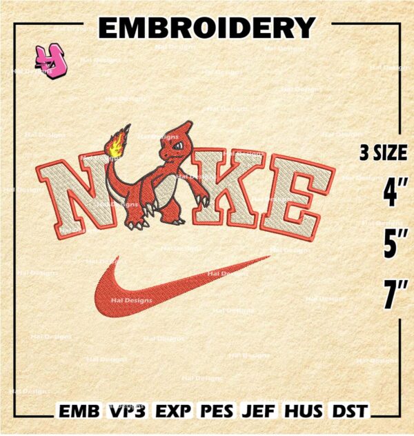 Nike Charmeleon Machine Embroidery Pattern, One Piece Embroidery Designs, Anime Logo Embroidery Files, Digital Download