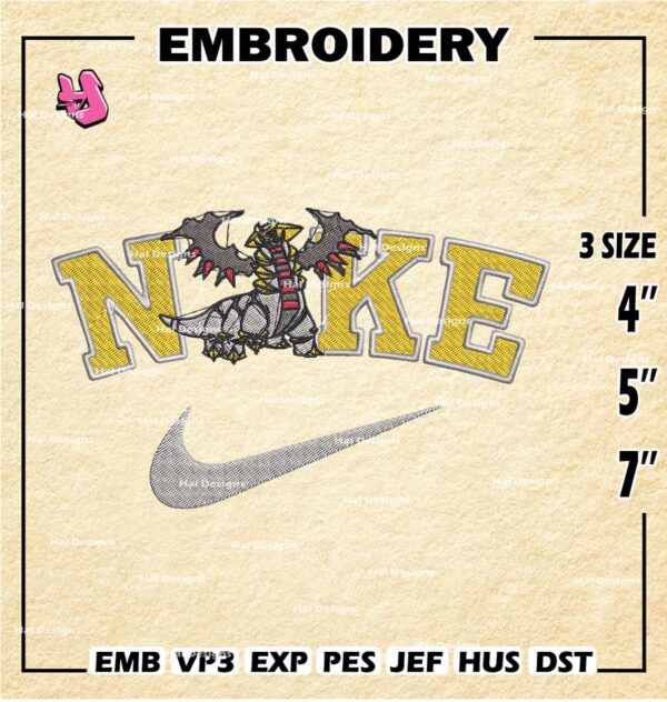 Nike Pokemon Giratina Embroidery Designs, Logo Embroidery Files, Giratin Machine Embroidery Pattern, Digital Download