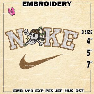 One Piece Machine Embroidery Pattern, Nike Usopp Embroidery Designs, Usopp Logo Embroidery Files, Digital Download
