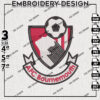 AFC Bournemouth Embroidery Files, Football Team, Premier League Embroidery files, EPL AFC Bournemouth Logo, Digital Download