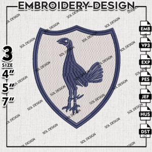 Tottenham Hotspur Embroidery Design, Premier League Embroidery files, EPL Tottenham Hotspur Teams, Football, Digital Download
